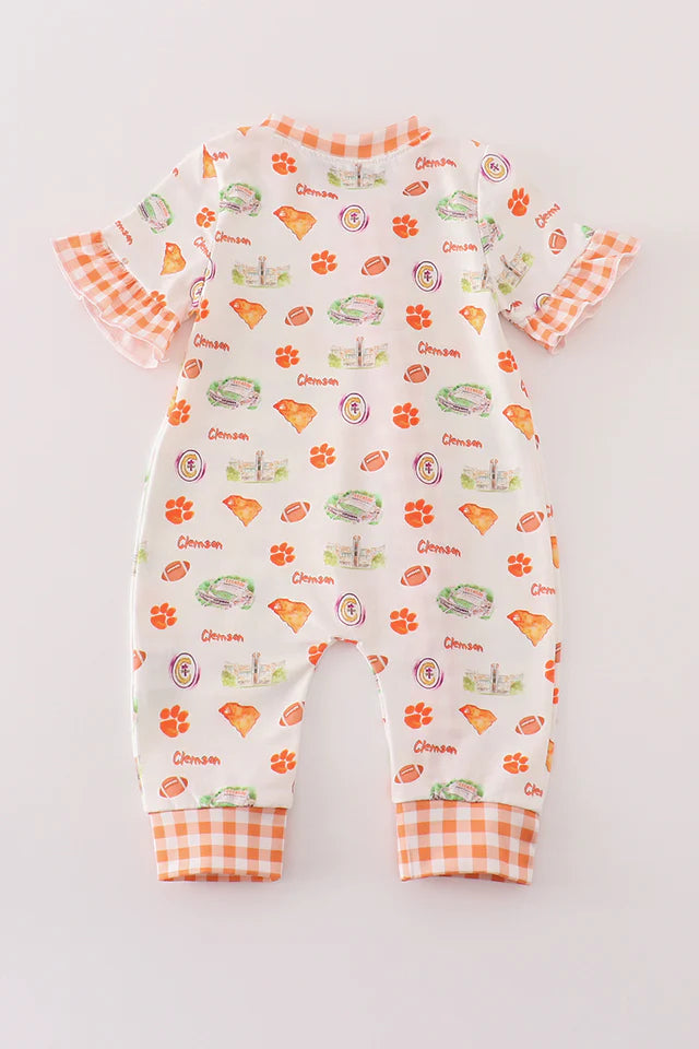 CLEMSON FOOTBALL BABY GIRL ROMPER