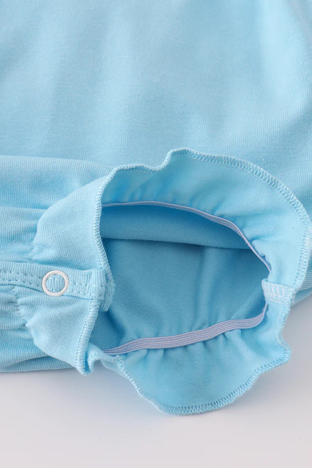 BLUE NOAH'S ARK APPLIQUE RUFFLE BUBBLE