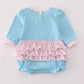 BLUE NOAH'S ARK APPLIQUE RUFFLE BUBBLE
