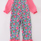 BLUE CHRISTMAS TREE SMOCKED RUFFLE JUMPSUIT SET
