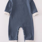 NAVY PUPPY APPLIQUE ROMPER