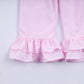 PINK CHRISTMAS TREE HAND SMOCKED RUFFLE PANTS SET
