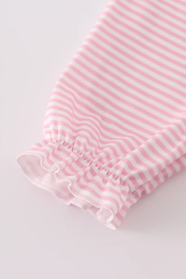 PINK TURKEY EMBROIDERY STRIPE BUBBLE