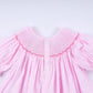 PINK CHRISTMAS TREE HAND SMOCKED RUFFLE PANTS SET