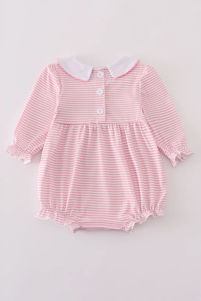 PINK TURKEY EMBROIDERY STRIPE BUBBLE