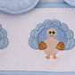 BLUE TURKEY EMBROIDERY STRIPE BUBBLE