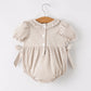 Halloween & Thanksgiving Pumpkin Embroidery Smock Plaid Baby Girl Romper