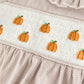 Halloween & Thanksgiving Pumpkin Embroidery Smock Plaid Baby Girl Romper