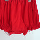 RED CHRISTMAS TREE HAND SMOCKED BLOOMER SET