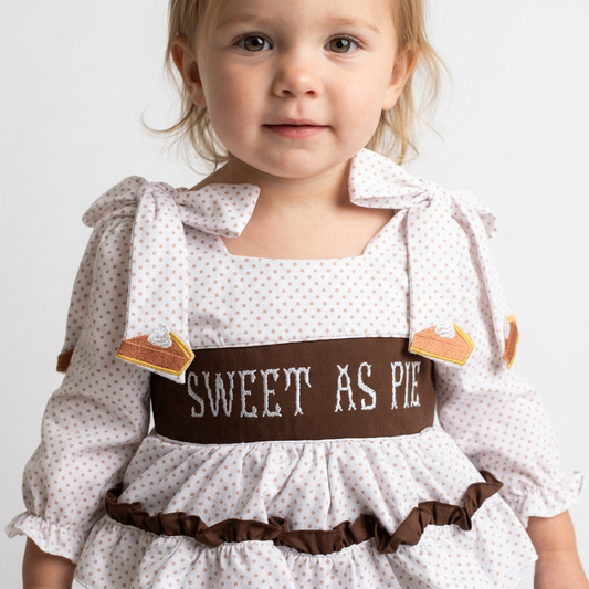 Hand Smocked  SWEET AS PIE girl bubble