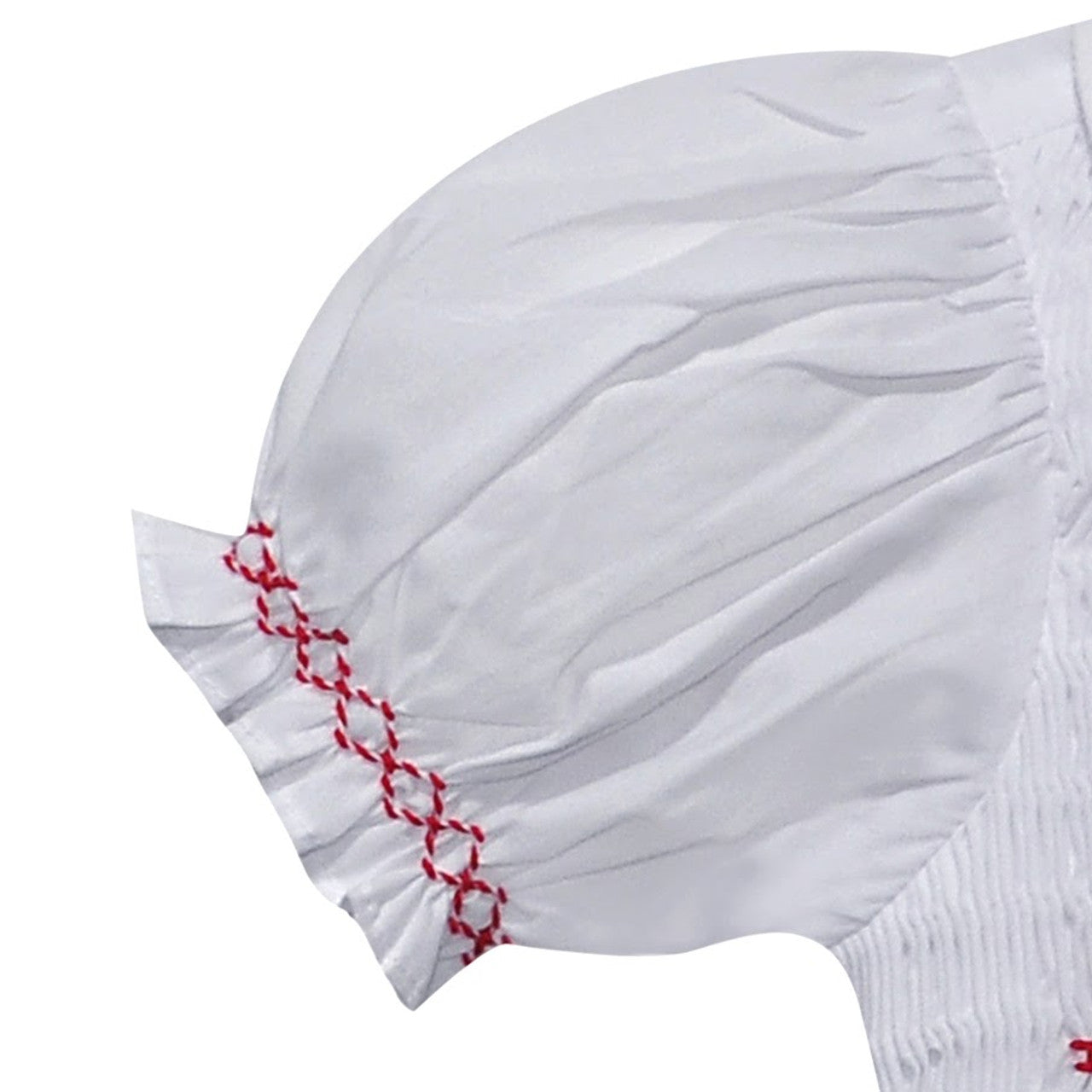 White Smocked Heirloom Christmas Ribbons Dress