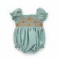 Hand Smocked pumpkin girl bubble