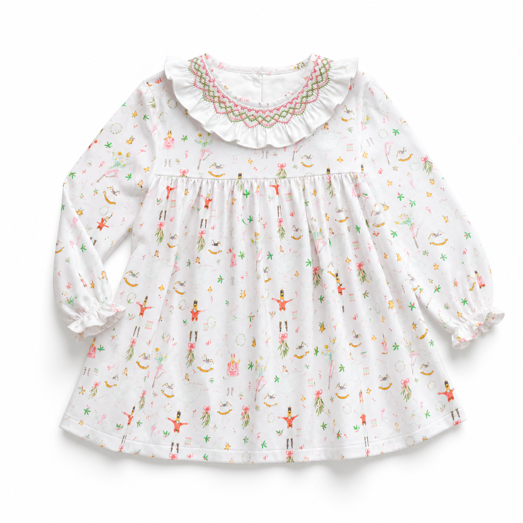 HAND Smocked Ballerina Girl Dress