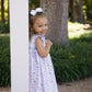 Geometric smocked floral dress for girls