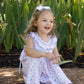 Geometric smocked floral dress for girls