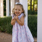 Geometric smocked floral dress for girls