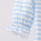 BLUE STRIPE REINDEER APPLIQUE RUFFLE ROMPER-Girls