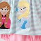 BLUE CHARACTER EMBROIDERY RUFFLE BUBBLE -Frozen Ice Girls