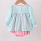 BLUE CHARACTER EMBROIDERY RUFFLE BUBBLE -Frozen Ice Girls