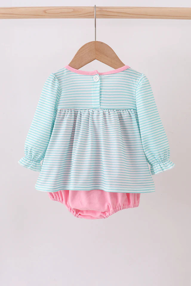 BLUE CHARACTER EMBROIDERY RUFFLE BUBBLE -Frozen Ice Girls