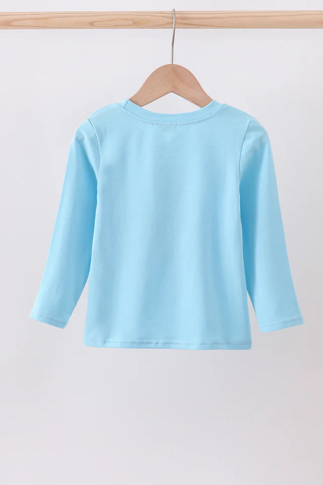 BLUE NATIVITY EMBROIDERY BOY TOP
