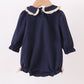 Navy nativity embroidery girl bubble
