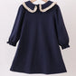 Navy nativity embroidery girl dress