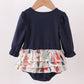 NAVY NATIVITY FRENCH KNOT RUFFLE BUBBLE
