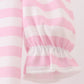 PINK CHRISTMAS TREE SMOCKED   STRIPE RUFFLE ROMPER