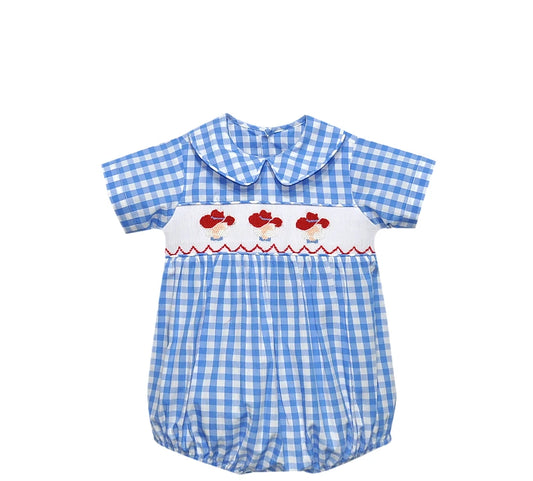 REBEL Blue/Red Smocked Bubble