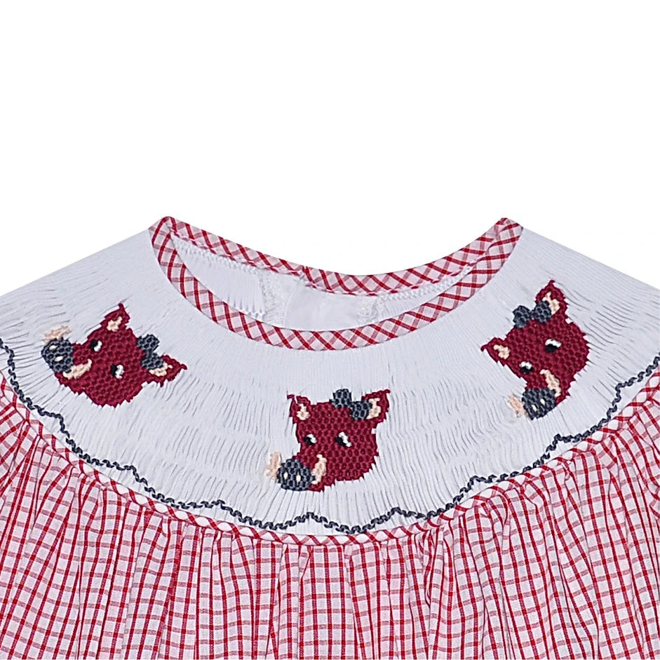 RAZORBACK Red Smocked Bubble