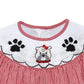BULLDOG Red/Black Smocked Bishop Dress