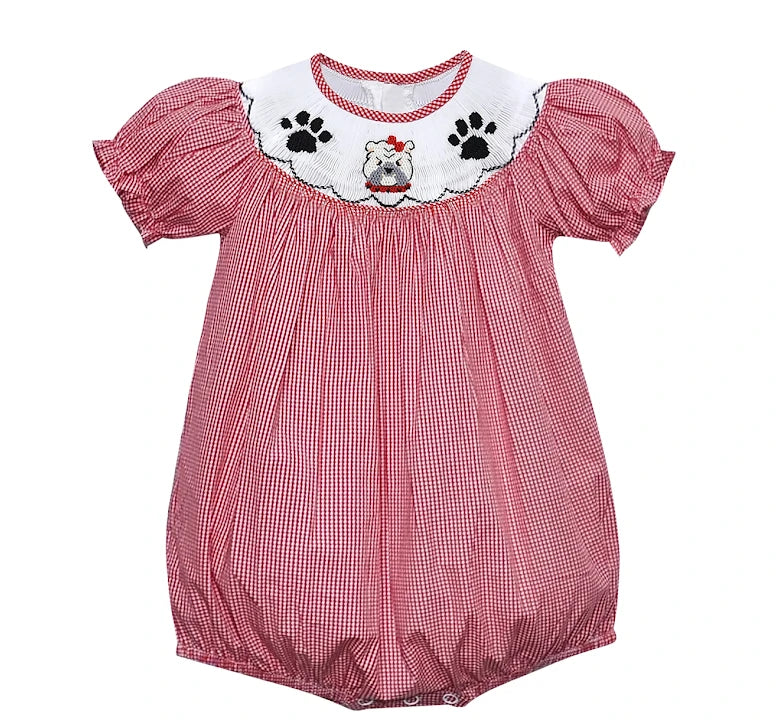 BULLDOG Red/Black Smocked Bubble