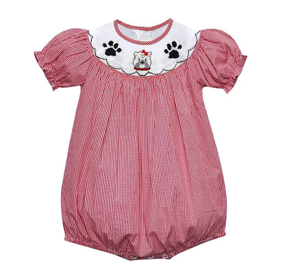 BULLDOG Red/Black Smocked Bubble