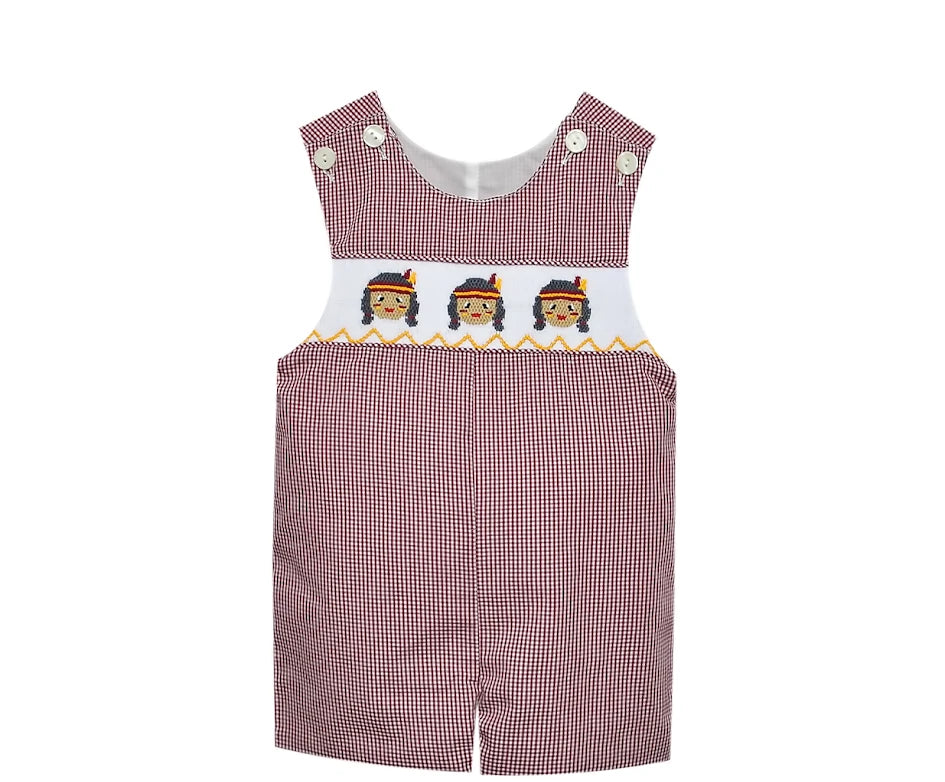SEMINOLE GArnet/Gold Smocked Shortall