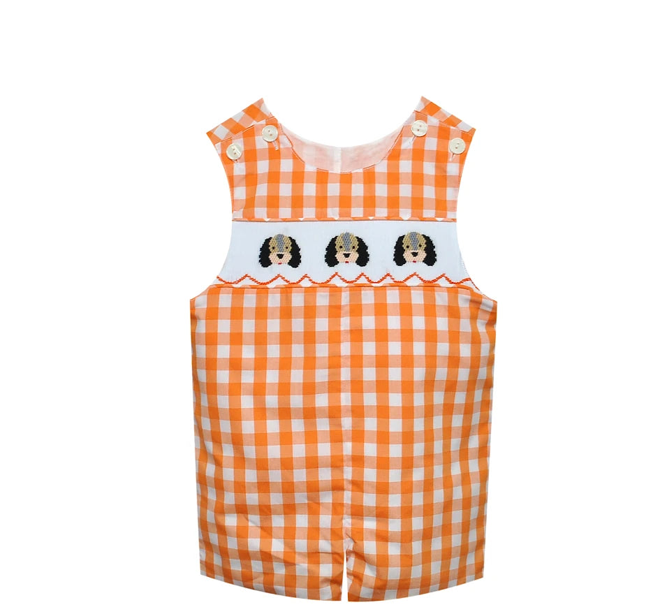 HOUND DOG Orange/white smocked shortall