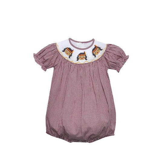 SEMINOLE garnet.Gold Smocked Bubble