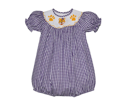 TIGER Purple/Gold Smocked Bubble