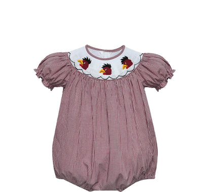 Gamecock Black/Garnet Smocked Bishop Girl Bubble