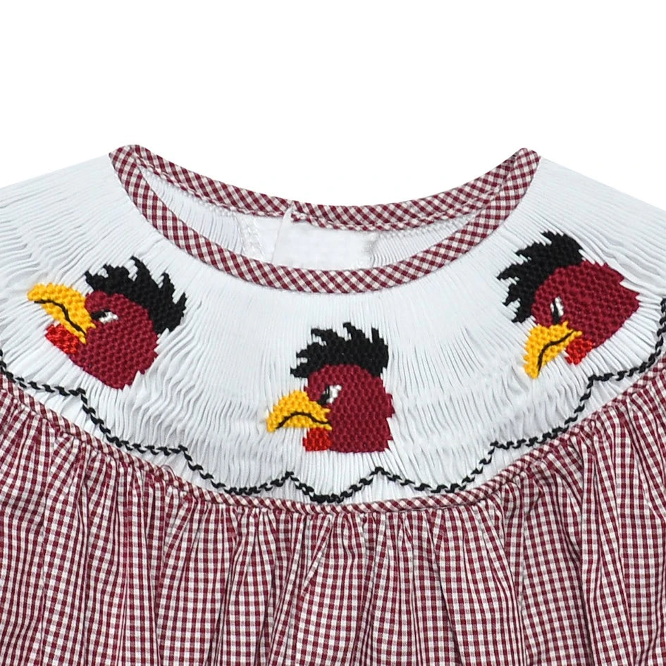 Gamecock Black/Garnet Smocked Bishop Girl Bubble