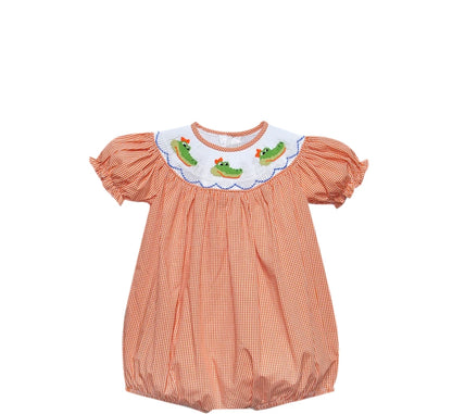 Gator Orange/Blue Smocked Bishop Girl Bubble