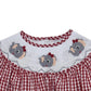 Elephant Crimson/Gray Smocked Bishop Girl Bubble