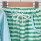 BLUE CHRISTMAS TREE SMOCKED STRIPE PANTS SET