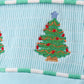 BLUE CHRISTMAS TREE SMOCKED STRIPE PANTS SET