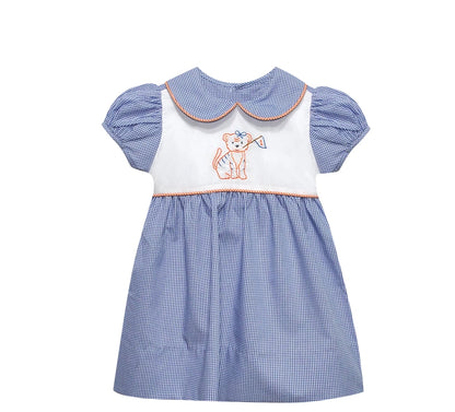 Tiger w/Flag Navy/Orange Dress