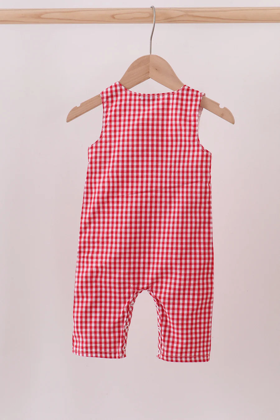 RED WOVEN CHRISTMAS TREE REINDEER SMOCKED JONJON