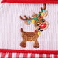 RED WOVEN CHRISTMAS TREE REINDEER SMOCKED JONJON