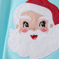 BLUE CHRISTMAS SANTA CLAUS APPLIQUE RUFFLE BUBBLE