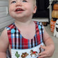 Cute cowboy smocked shortall