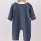 NAVY CHRISTMAS SANTA CLAUS APPLIQUE ROMPER